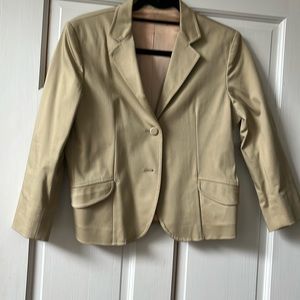 Intermix vintage khaki cotton shrunken blazer sz8